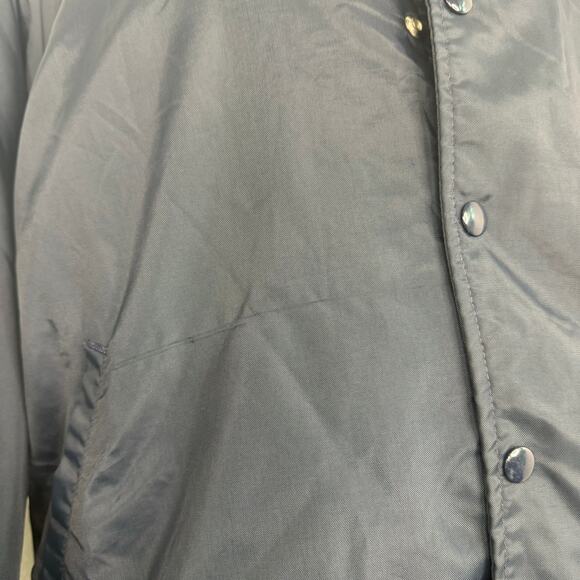 Vintage Navy Blank Varsity Snap Jacket Size XXL - Picture 6 of 8